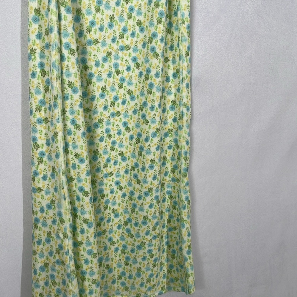 Zara Mini Dress Size S Knit Tank Dress Yellow And Blue Ditsy Floral EUC - Picture 3 of 10